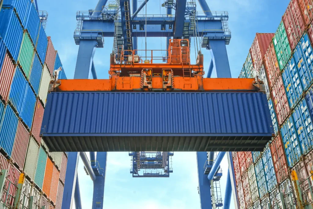 Container vessel liftin container across global trade routes Container vessel liftin container across global trade routes